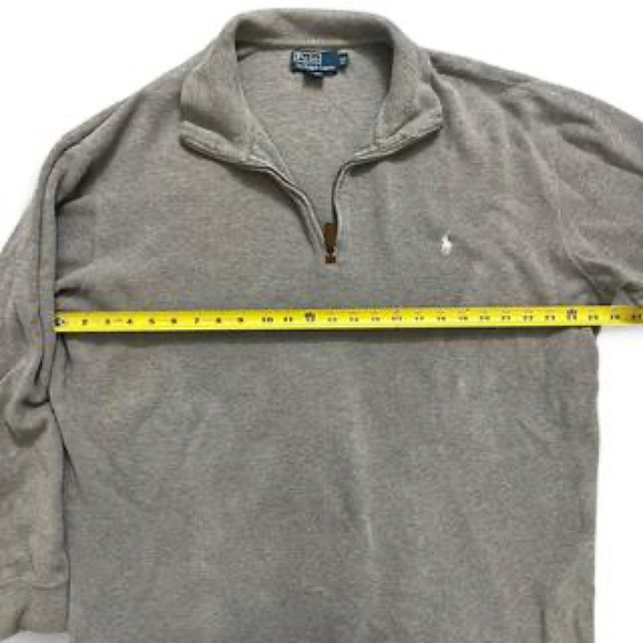 Polo Ralph Lauren Men’s XL Tall Gray Quarter Zip Jersey Pullover Classic - Picture 2 of 7